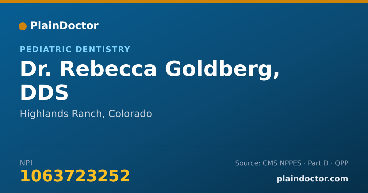 Shareable card for Rebecca Goldberg, DDS - Pediatric Dentistry, Highlands Ranch, CO