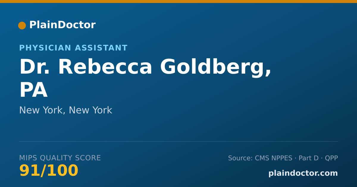 Shareable card for Rebecca Goldberg, PA - Physician Assistant, New York, NY