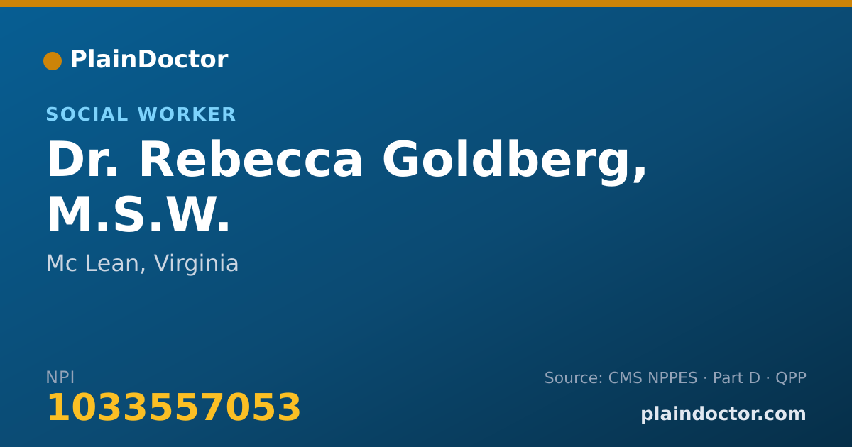 Shareable card for Rebecca Goldberg, M.S.W. - Social Worker, Mc Lean, VA