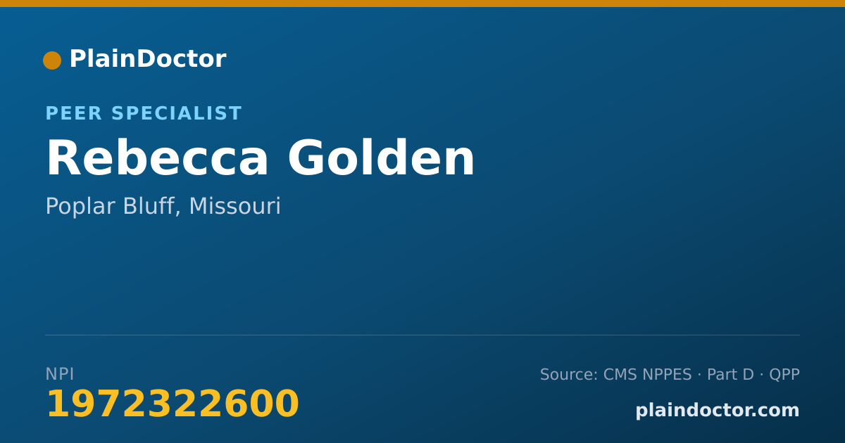 Shareable card for Rebecca Golden - Peer Specialist, Poplar Bluff, MO