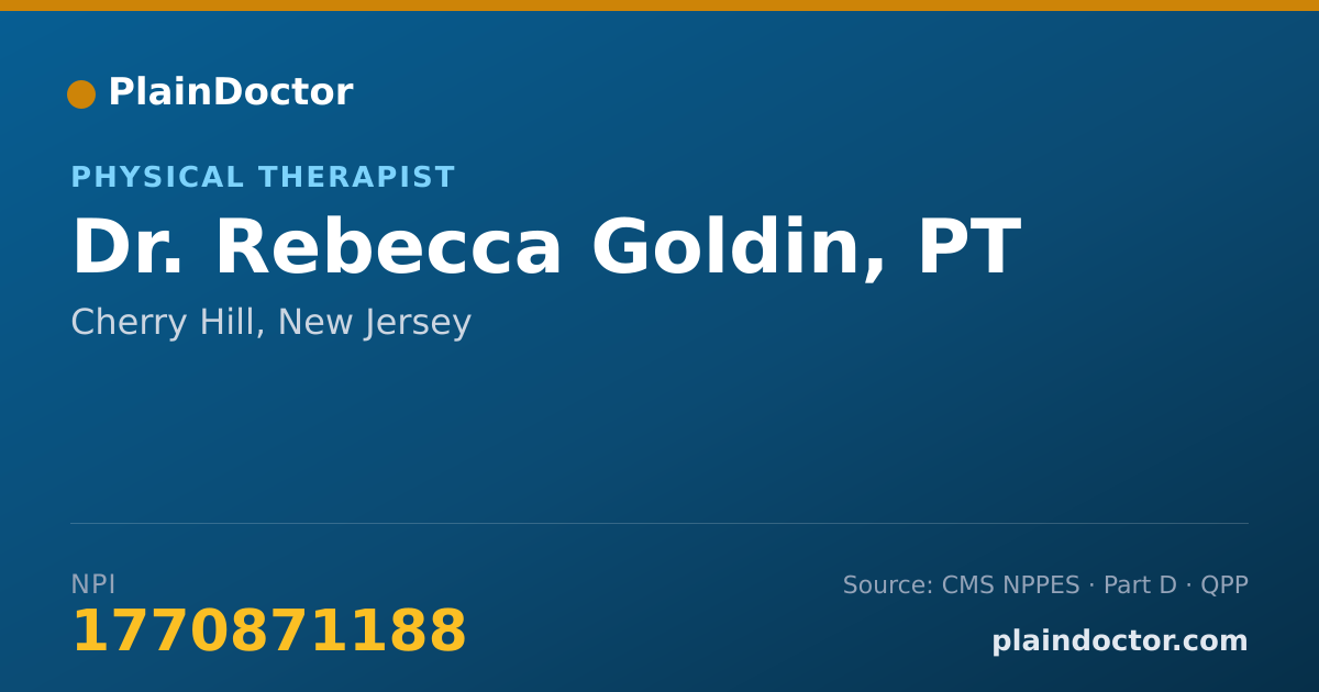 Shareable card for Rebecca Goldin, PT - Physical Therapist, Cherry Hill, NJ