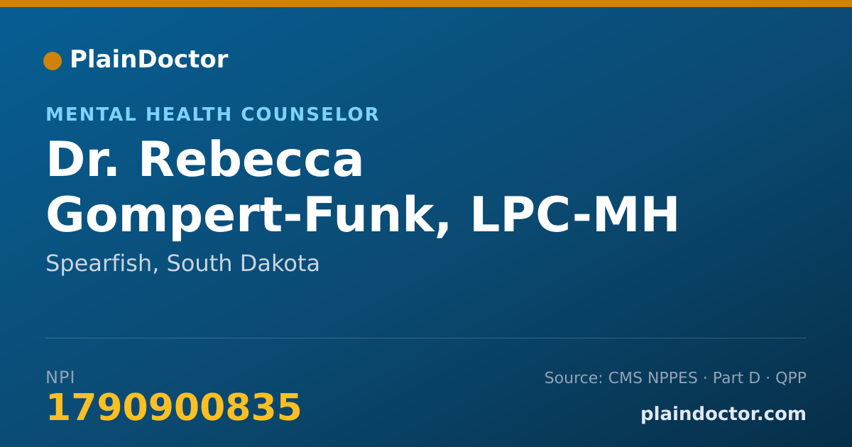 Shareable card for Rebecca Gompert-Funk, LPC-MH - Mental Health Counselor, Spearfish, SD