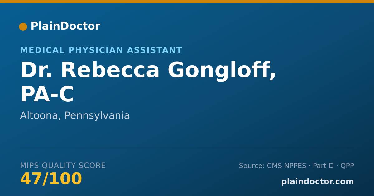 Shareable card for Rebecca Gongloff, PA-C - Medical Physician Assistant, Altoona, PA