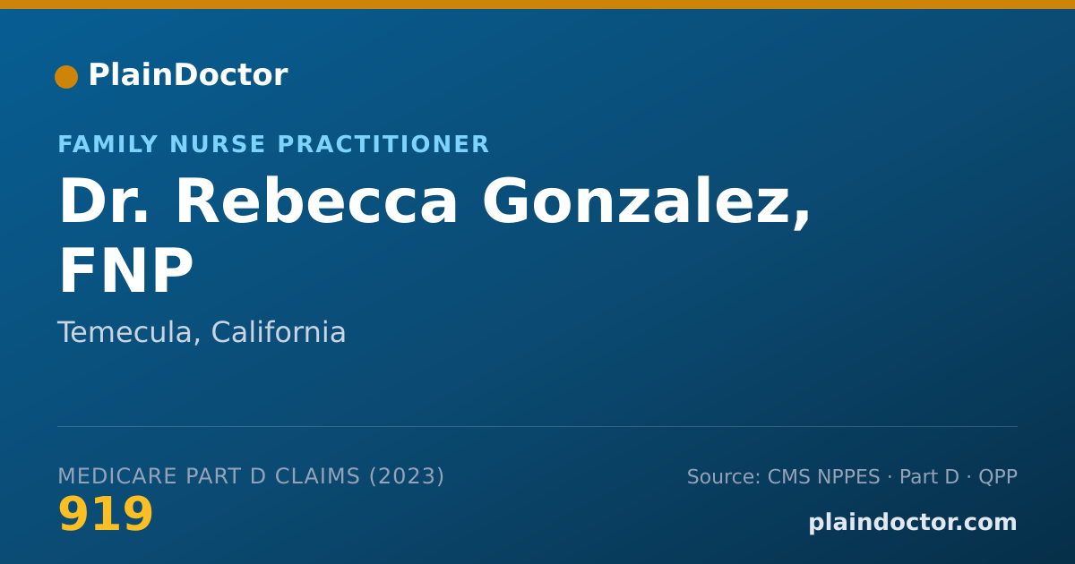 Shareable card for Rebecca Gonzalez, FNP - Family Nurse Practitioner, Temecula, CA
