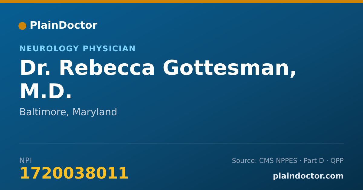 Shareable card for Rebecca Gottesman, M.D. - Neurology Physician, Baltimore, MD