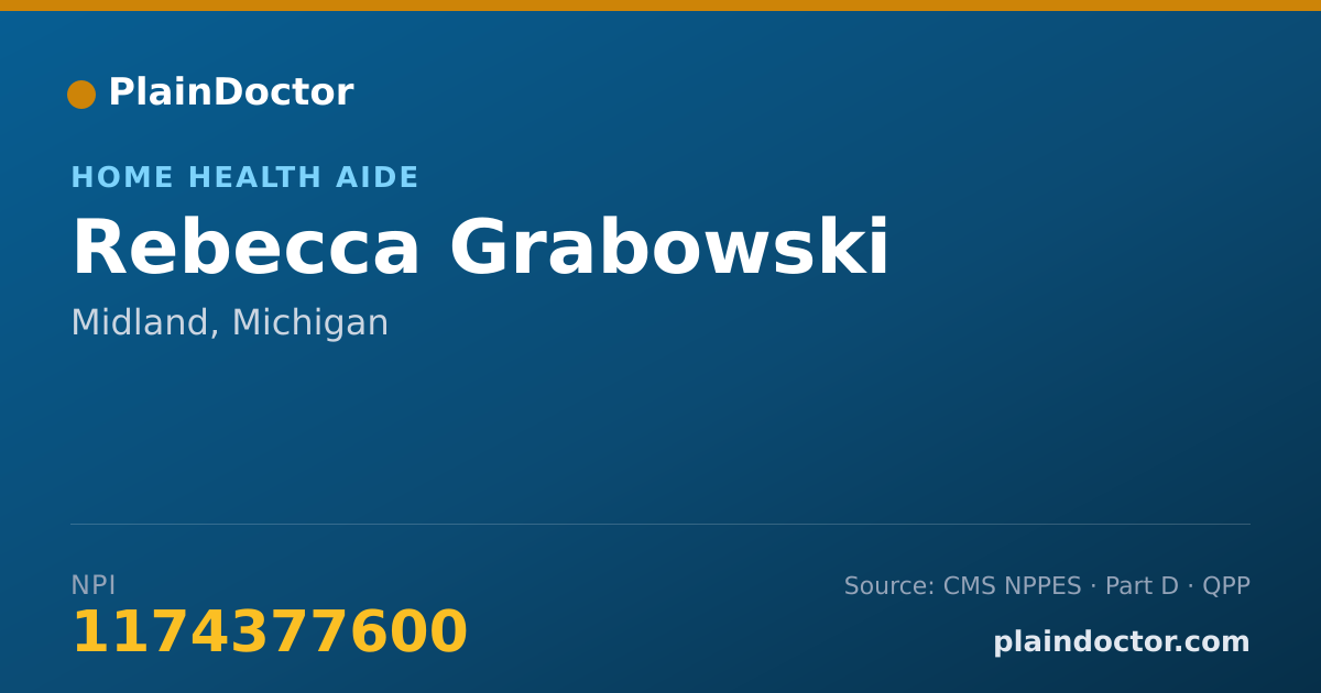 Shareable card for Rebecca Grabowski - Home Health Aide, Midland, MI