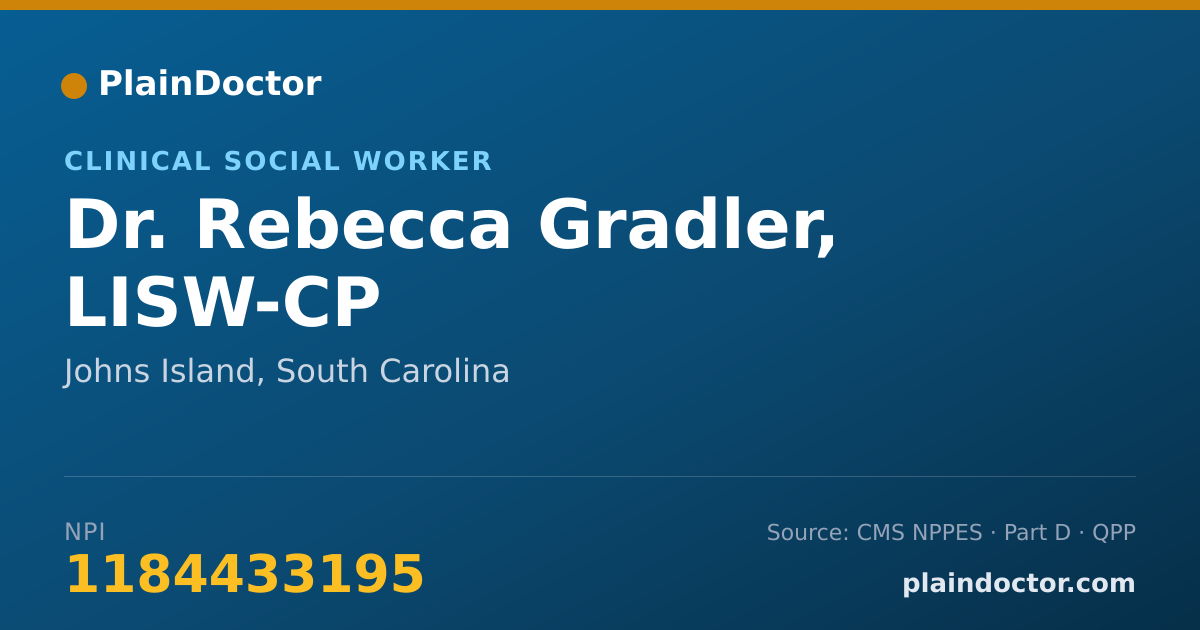 Shareable card for Rebecca Gradler, LISW-CP - Clinical Social Worker, Johns Island, SC