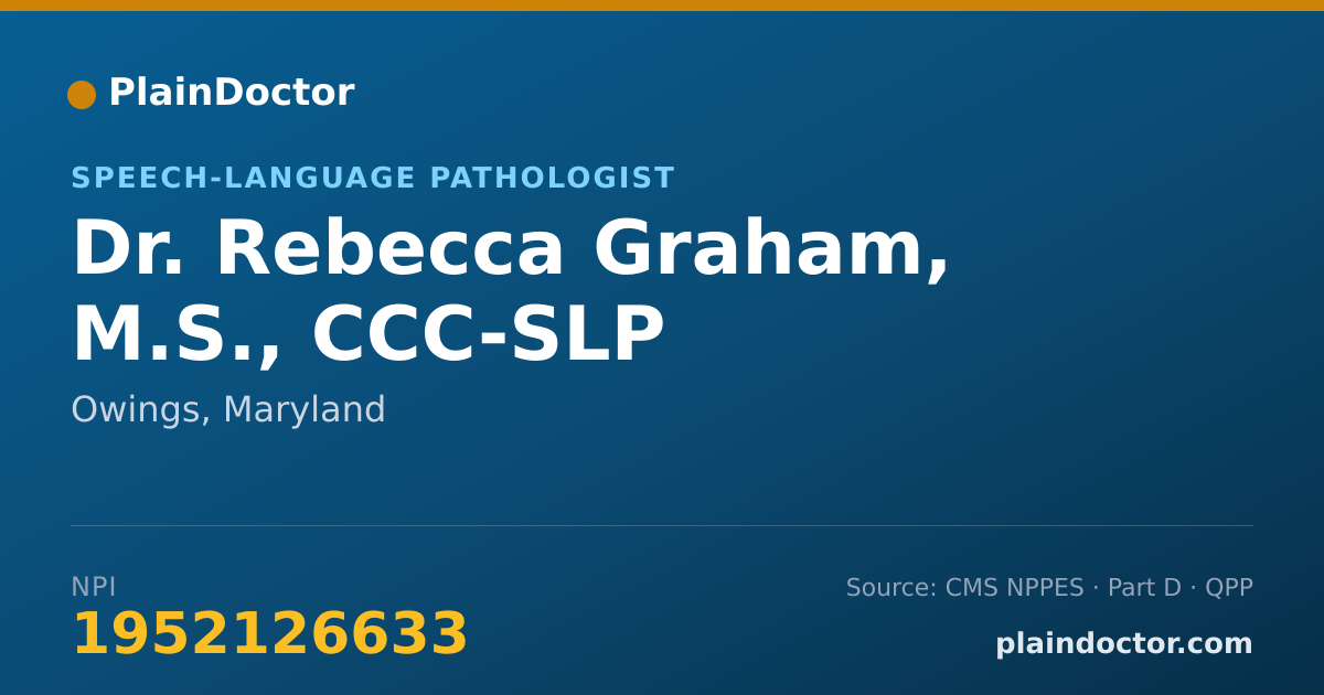 Shareable card for Rebecca Graham, M.S., CCC-SLP - Speech-Language Pathologist, Owings, MD
