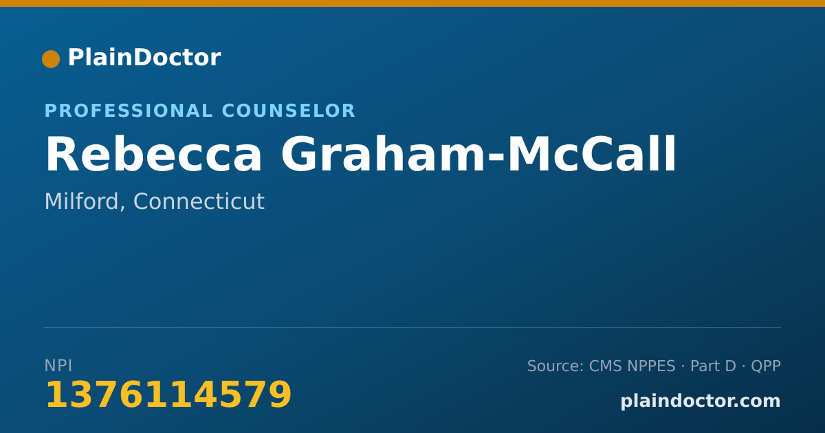 Shareable card for Rebecca Graham-McCall - Professional Counselor, Milford, CT