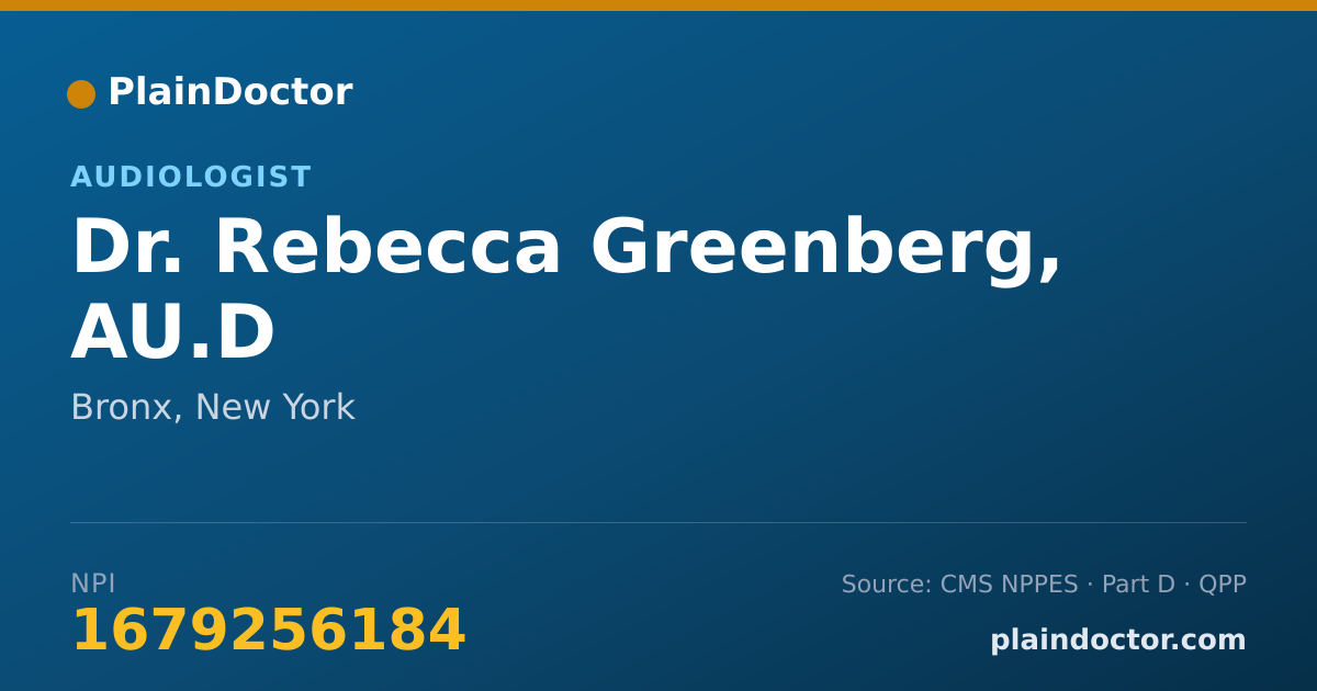 Shareable card for Rebecca Greenberg, AU.D - Audiologist, Bronx, NY