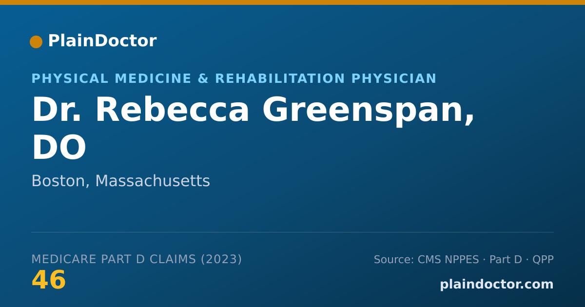 Shareable card for Rebecca Greenspan, DO - Physical Medicine & Rehabilitation Physician, Boston, MA