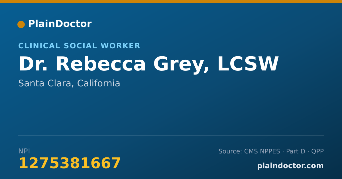 Shareable card for Rebecca Grey, LCSW - Clinical Social Worker, Santa Clara, CA