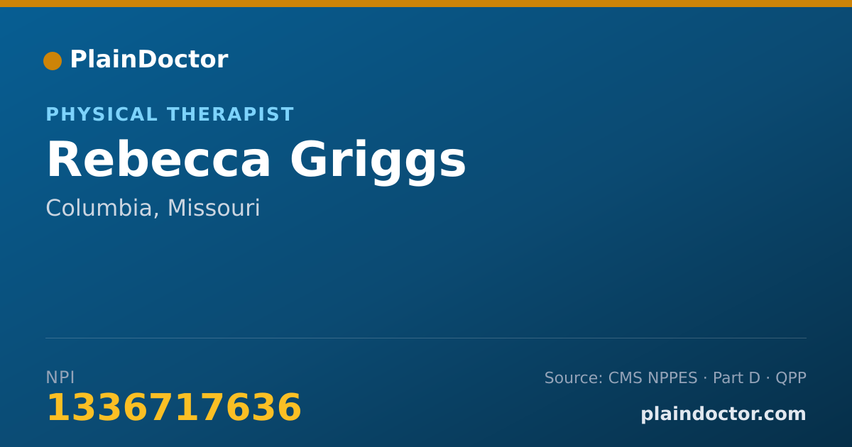Shareable card for Rebecca Griggs - Physical Therapist, Columbia, MO