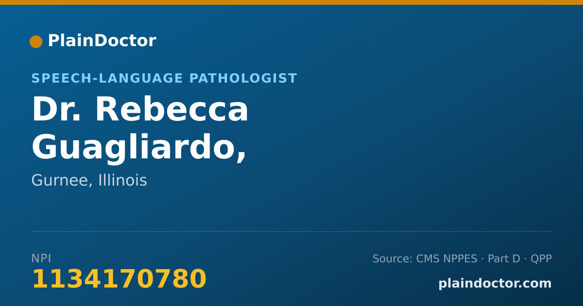 Shareable card for Rebecca Guagliardo, M.S./CCC/SLP-L - Speech-Language Pathologist, Gurnee, IL