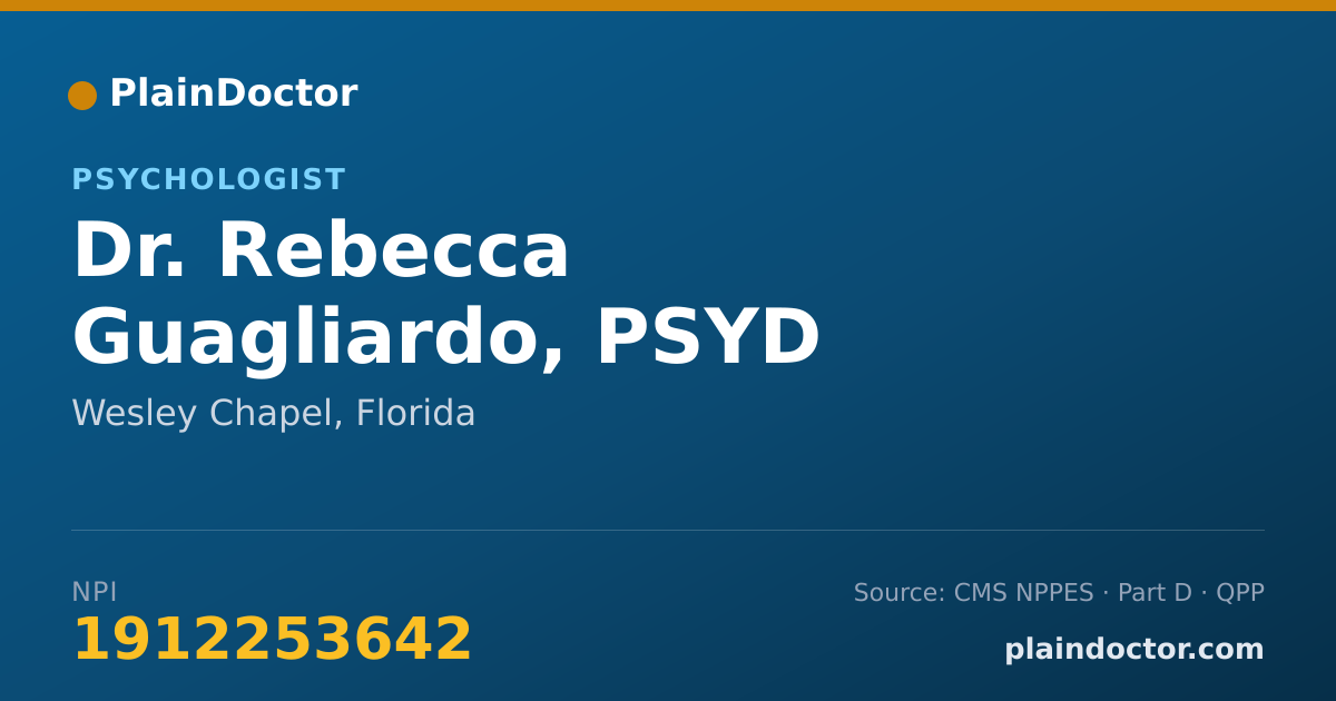 Shareable card for Rebecca Guagliardo, PSYD - Psychologist, Wesley Chapel, FL