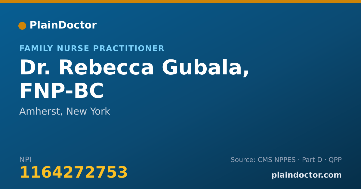 Shareable card for Rebecca Gubala, FNP-BC - Family Nurse Practitioner, Amherst, NY