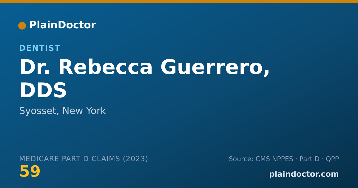 Shareable card for Rebecca Guerrero, DDS - Dentist, Syosset, NY