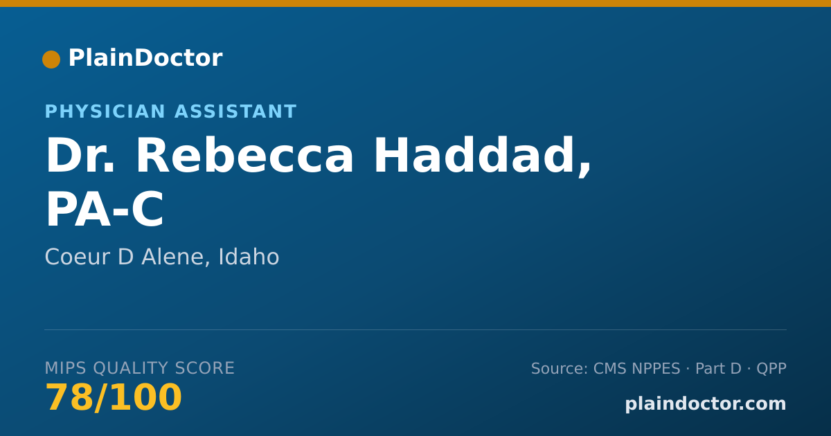Shareable card for Rebecca Haddad, PA-C - Physician Assistant, Coeur D Alene, ID