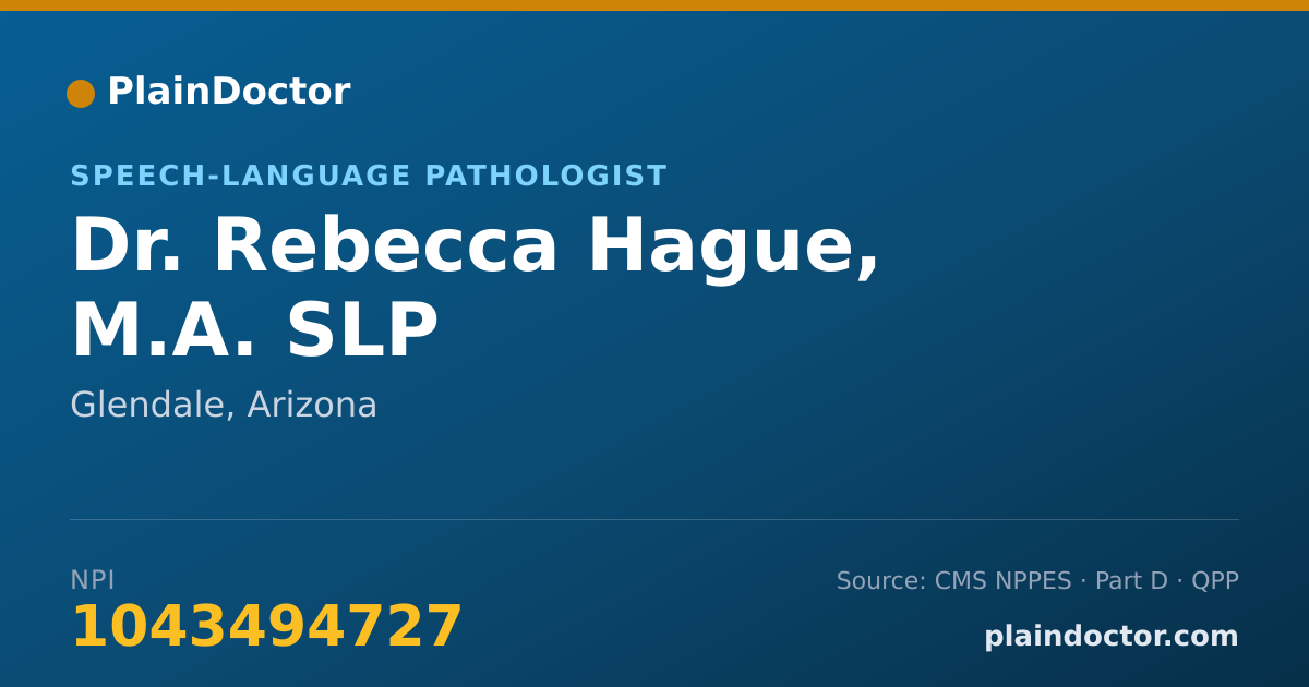 Shareable card for Rebecca Hague, M.A. SLP - Speech-Language Pathologist, Glendale, AZ