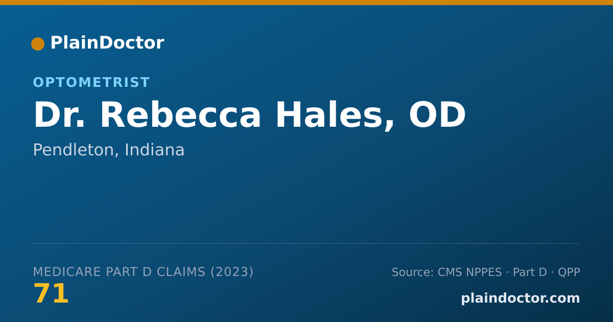 Shareable card for Rebecca Hales, OD - Optometrist, Pendleton, IN