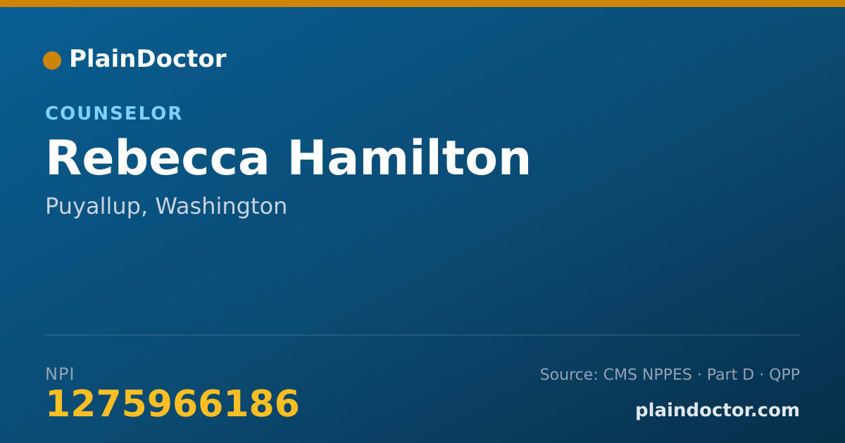 Shareable card for Rebecca Hamilton - Counselor, Puyallup, WA
