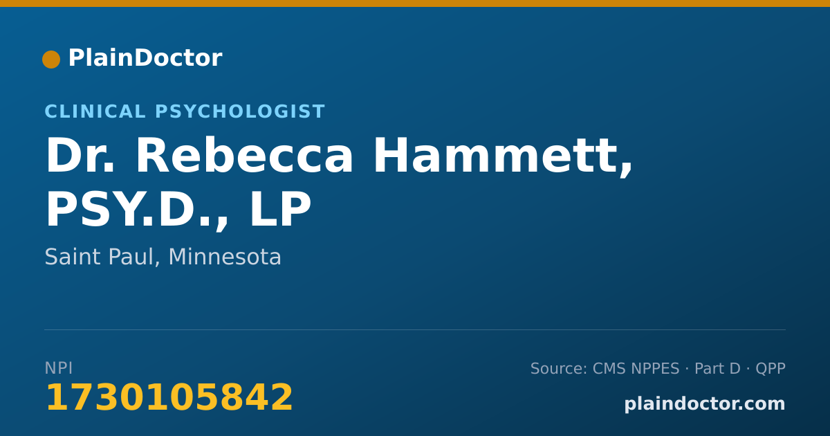Shareable card for Rebecca Hammett, PSY.D., LP - Clinical Psychologist, Saint Paul, MN