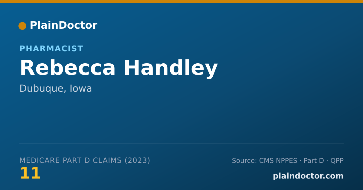 Shareable card for Rebecca Handley - Pharmacist, Dubuque, IA