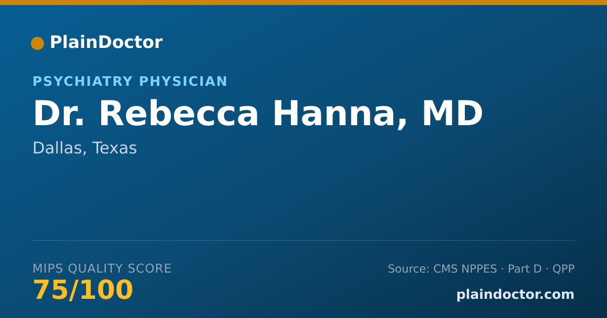 Shareable card for Rebecca Hanna, MD - Psychiatry Physician, Dallas, TX