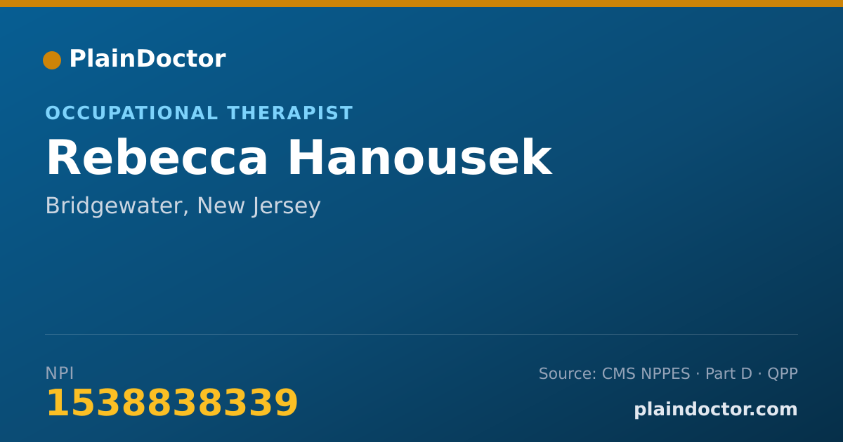 Shareable card for Rebecca Hanousek - Occupational Therapist, Bridgewater, NJ