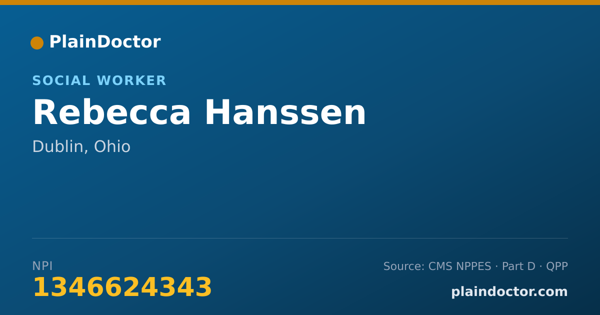 Shareable card for Rebecca Hanssen - Social Worker, Dublin, OH