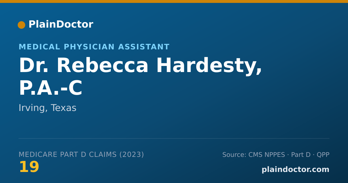Shareable card for Rebecca Hardesty, P.A.-C - Medical Physician Assistant, Irving, TX