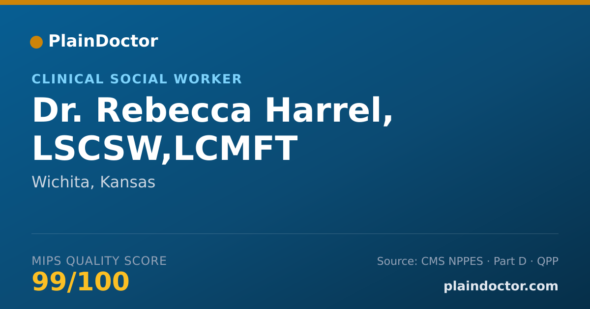 Shareable card for Rebecca Harrel, LSCSW,LCMFT - Clinical Social Worker, Wichita, KS