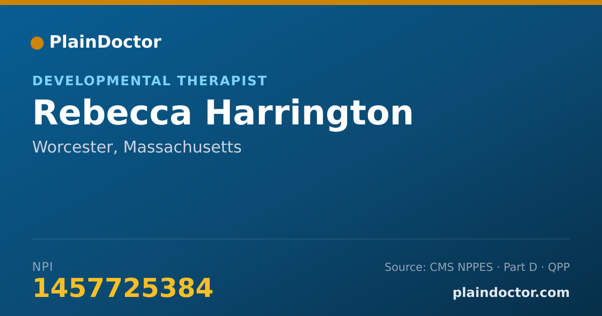 Shareable card for Rebecca Harrington - Developmental Therapist, Worcester, MA