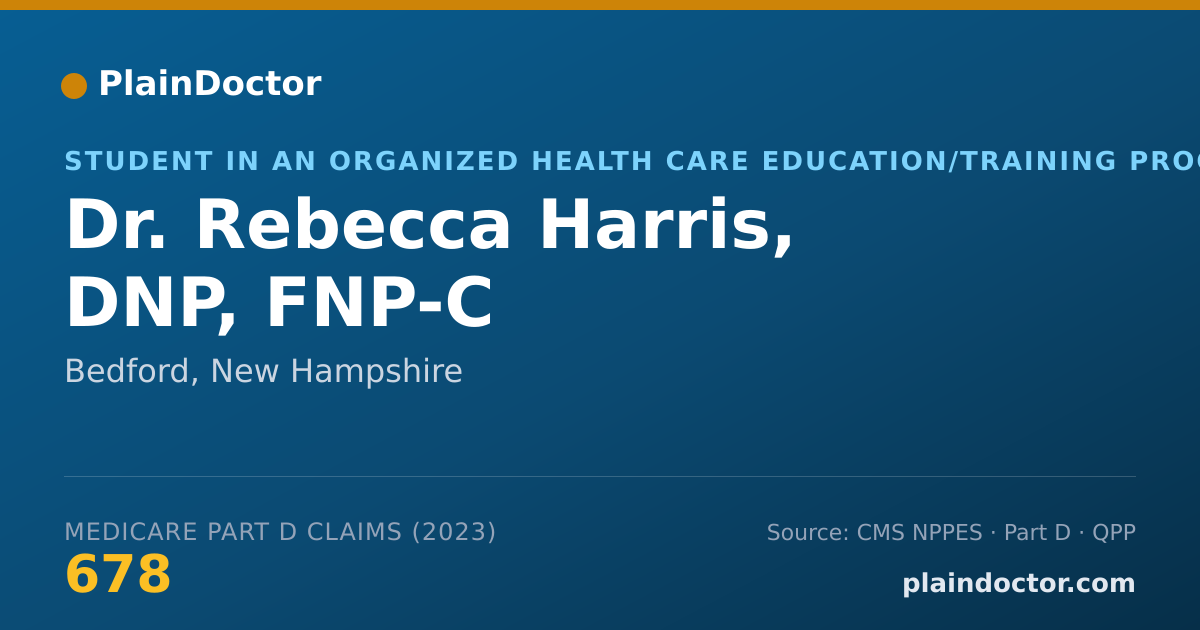 Shareable card for Rebecca Harris, DNP, FNP-C - Student in an Organized Health Care Education/Training Program, Bedford, NH