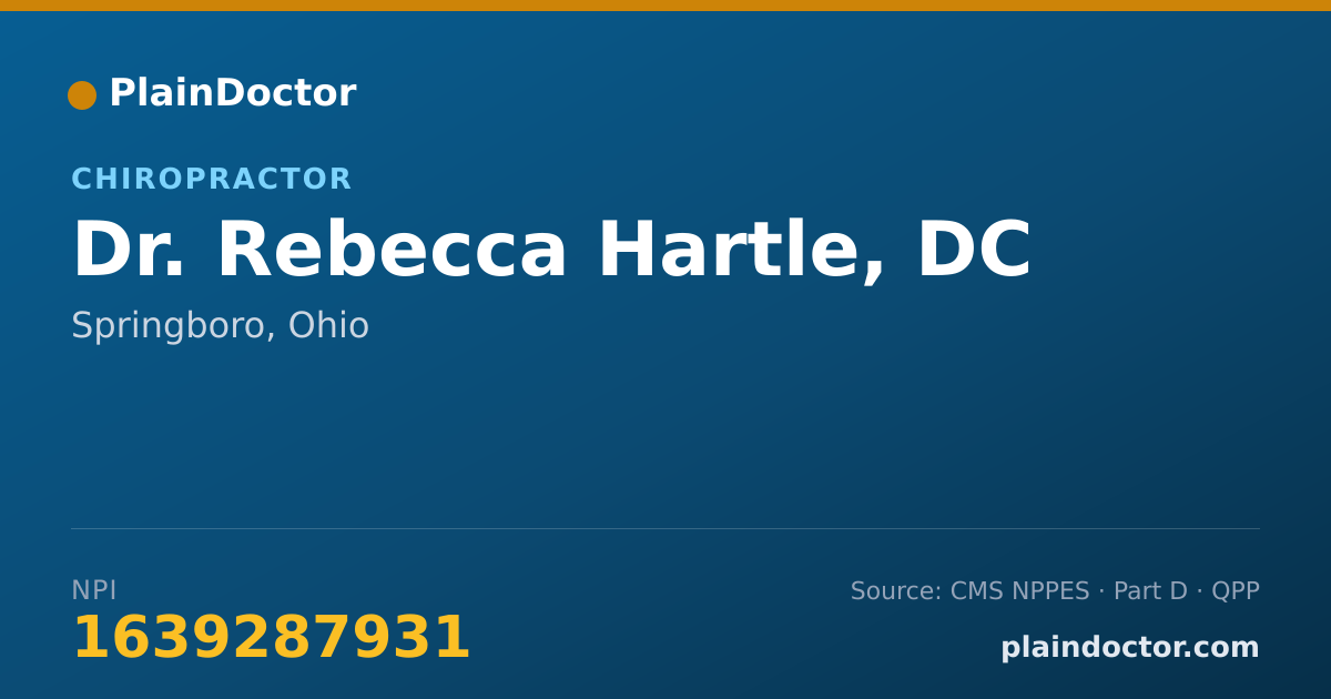 Shareable card for Rebecca Hartle, DC - Chiropractor, Springboro, OH