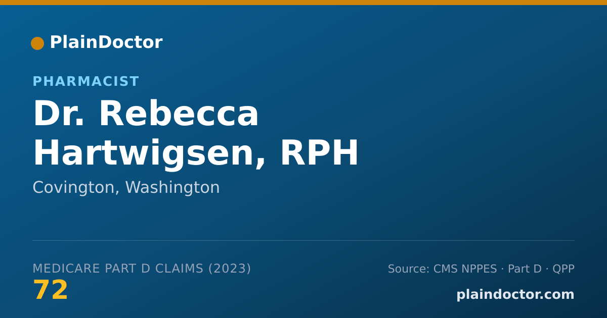 Shareable card for Rebecca Hartwigsen, RPH - Pharmacist, Covington, WA