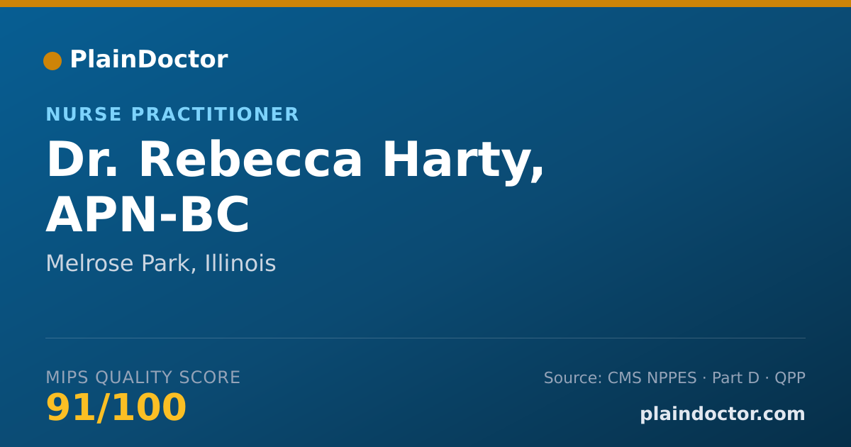 Shareable card for Rebecca Harty, APN-BC - Nurse Practitioner, Melrose Park, IL