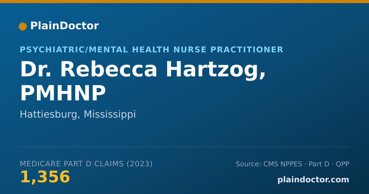 Shareable card for Rebecca Hartzog, PMHNP - Psychiatric/Mental Health Nurse Practitioner, Hattiesburg, MS