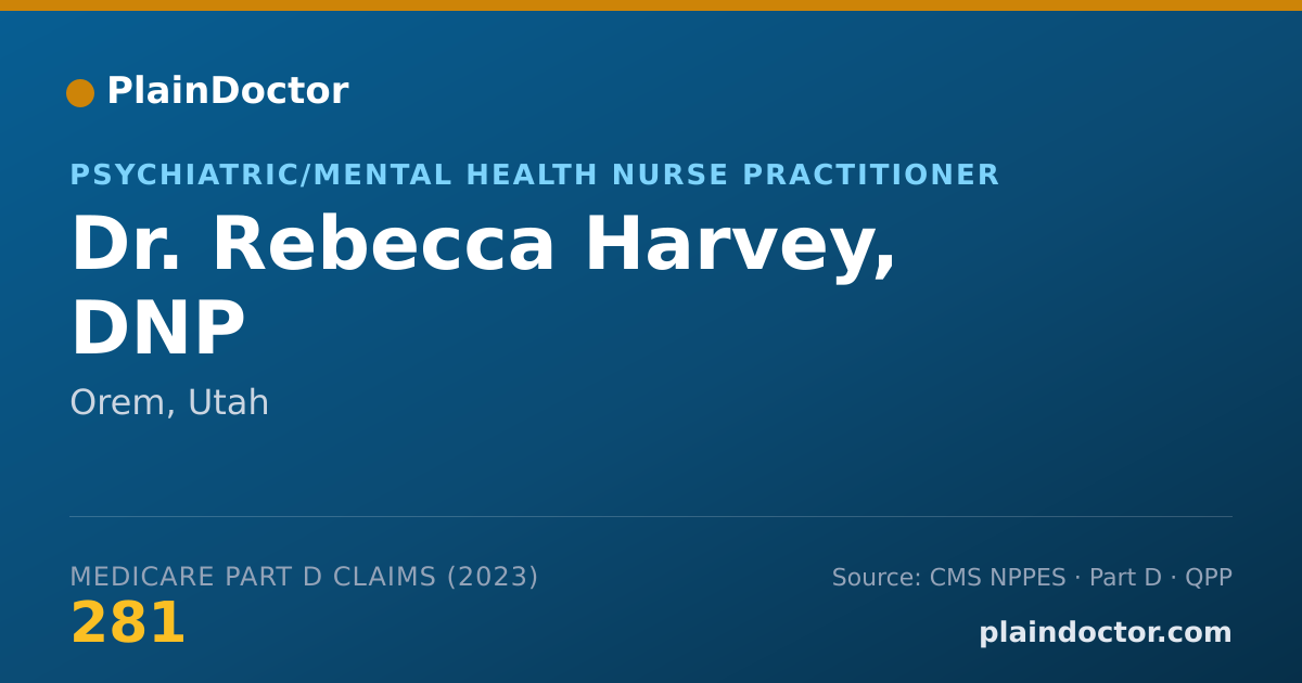 Shareable card for Rebecca Harvey, DNP - Psychiatric/Mental Health Nurse Practitioner, Orem, UT