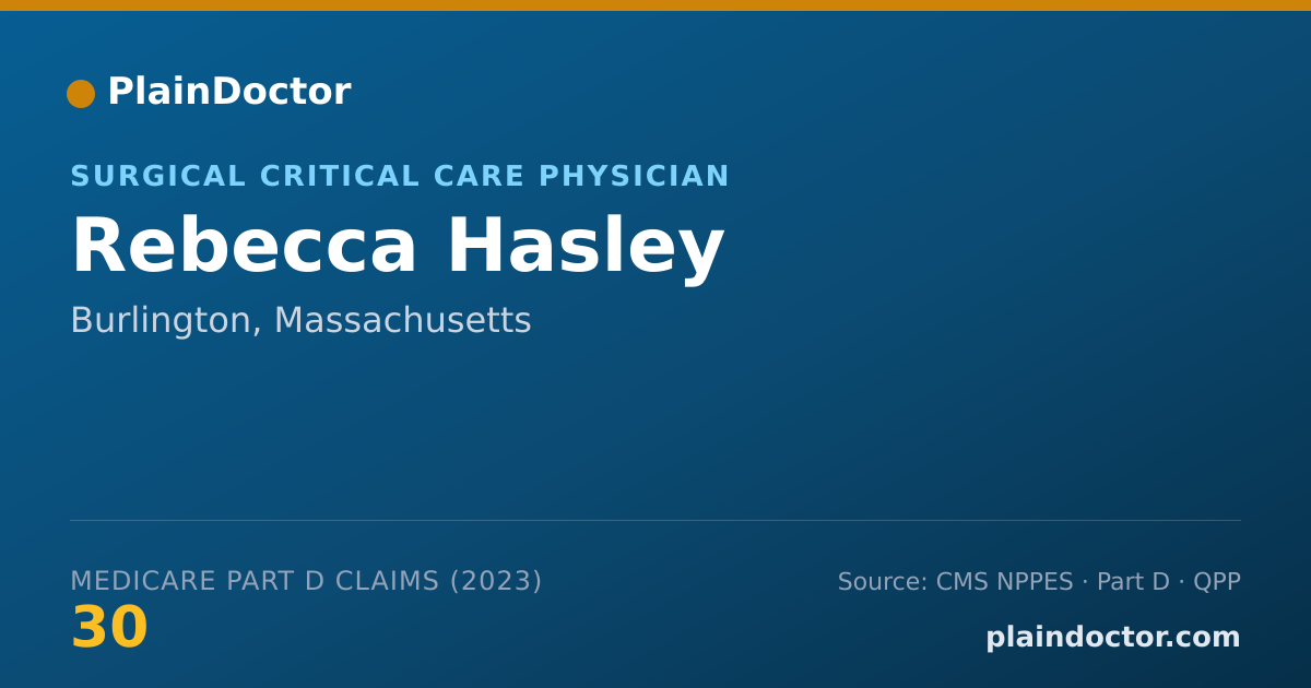 Shareable card for Rebecca Hasley - Surgical Critical Care Physician, Burlington, MA