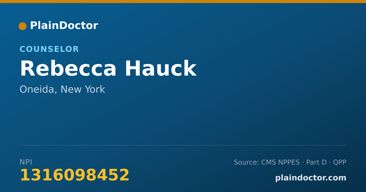 Shareable card for Rebecca Hauck - Counselor, Oneida, NY
