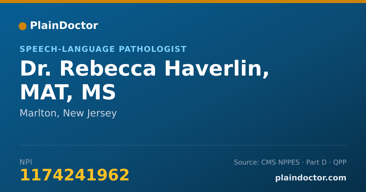 Shareable card for Rebecca Haverlin, MAT, MS - Speech-Language Pathologist, Marlton, NJ