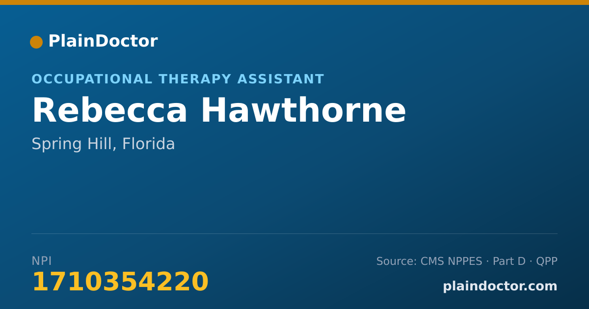 Shareable card for Rebecca Hawthorne - Occupational Therapy Assistant, Spring Hill, FL
