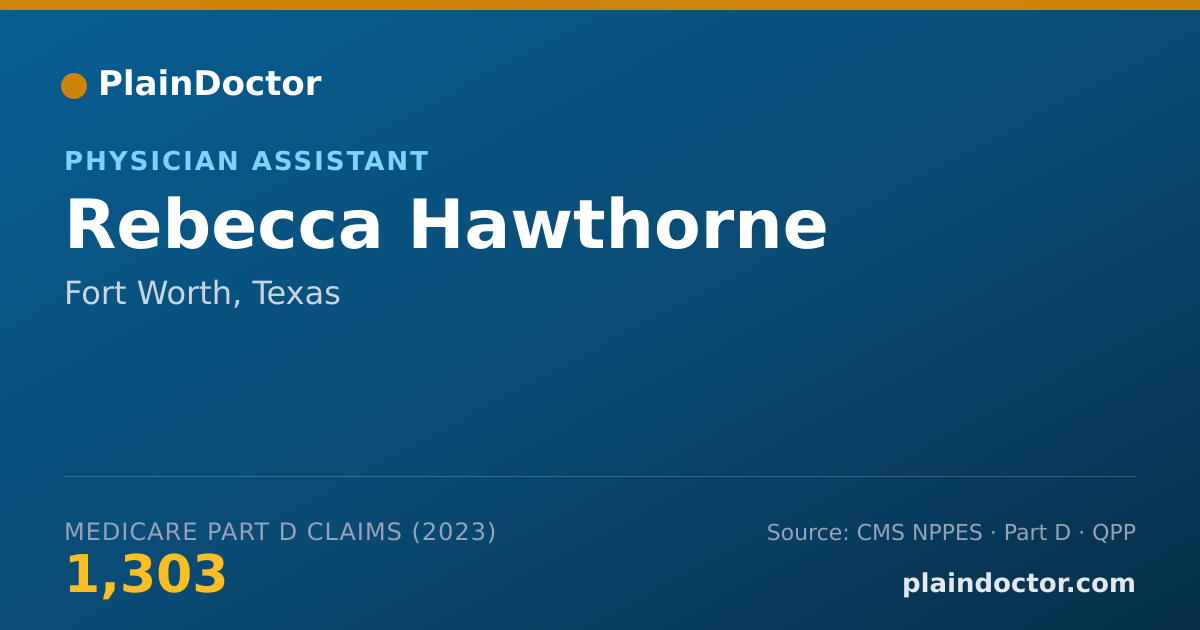 Shareable card for Rebecca Hawthorne - Physician Assistant, Fort Worth, TX