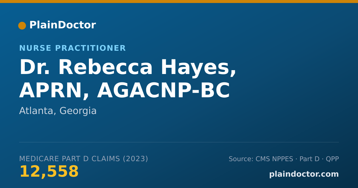 Shareable card for Rebecca Hayes, APRN, AGACNP-BC - Nurse Practitioner, Atlanta, GA