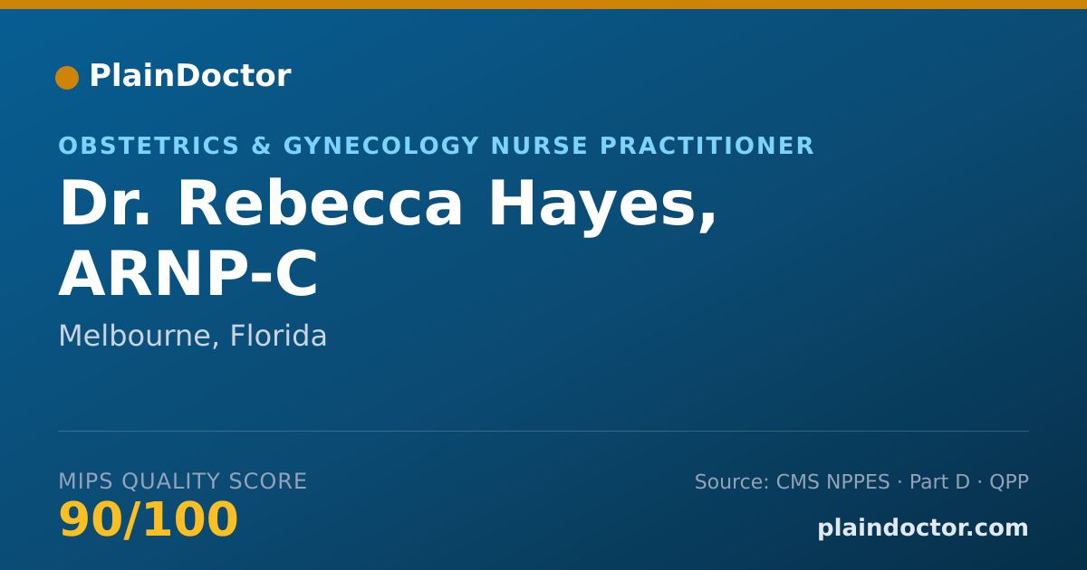 Shareable card for Rebecca Hayes, ARNP-C - Obstetrics & Gynecology Nurse Practitioner, Melbourne, FL