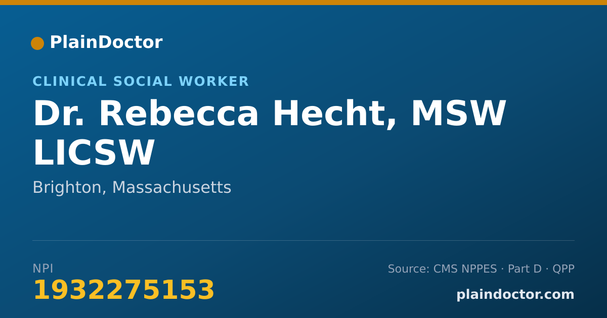 Shareable card for Rebecca Hecht, MSW LICSW - Clinical Social Worker, Brighton, MA