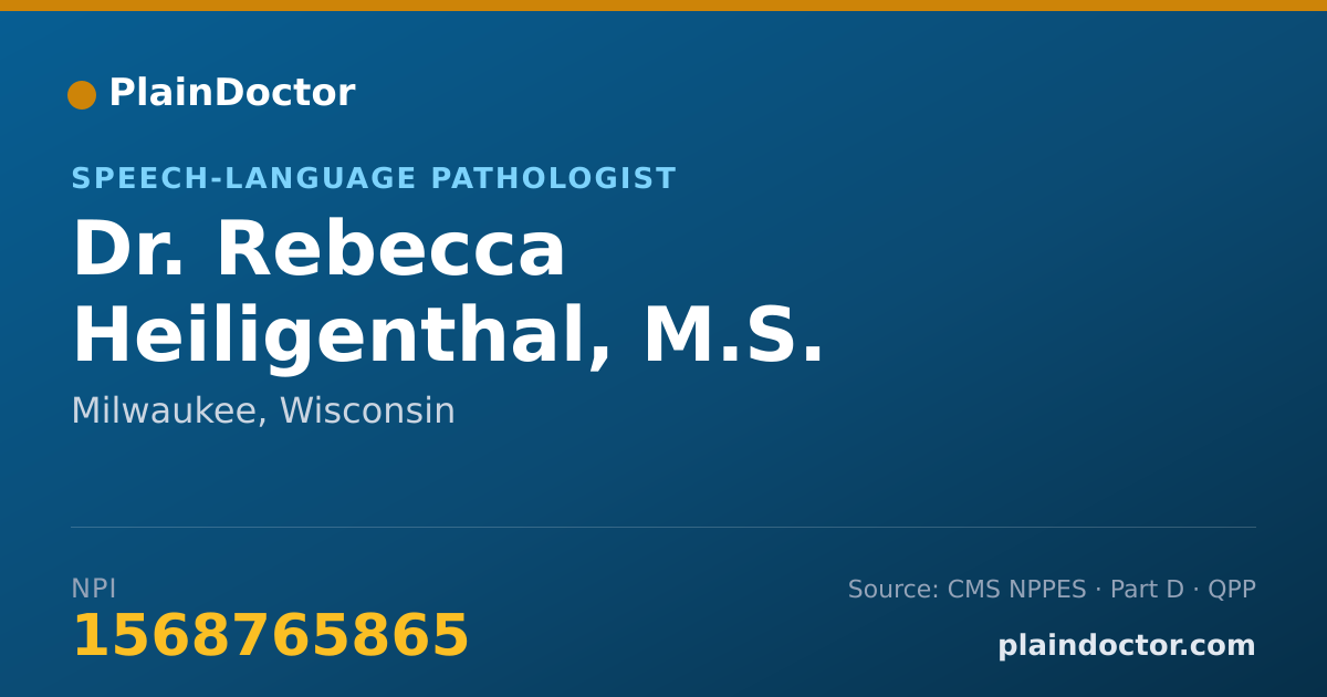 Shareable card for Rebecca Heiligenthal, M.S. - Speech-Language Pathologist, Milwaukee, WI