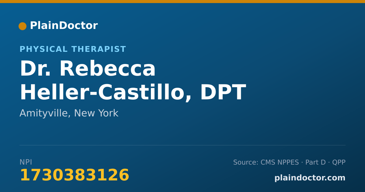 Shareable card for Rebecca Heller-Castillo, DPT - Physical Therapist, Amityville, NY