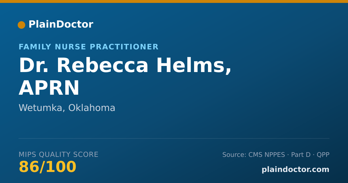 Shareable card for Rebecca Helms, APRN - Family Nurse Practitioner, Wetumka, OK